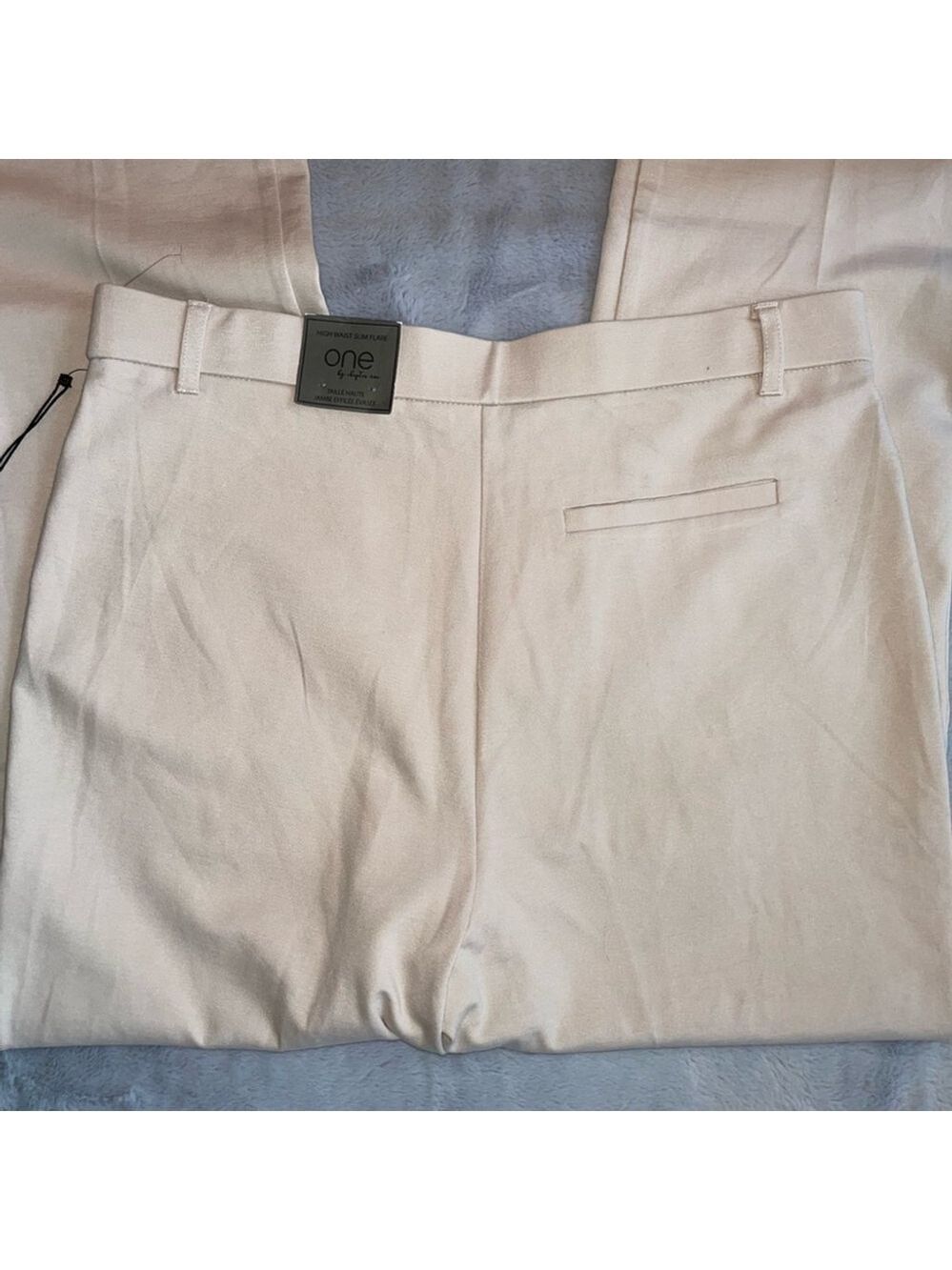 One by Chapter One Beige Slim Flare Pants Large | High-Waist NWT - Picture 4 of 8